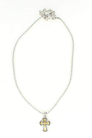 Rhinestone Neck Tie Necklace Clear Silver, 7"
