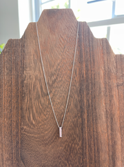 Silver Strike Necklace, Silver Bar