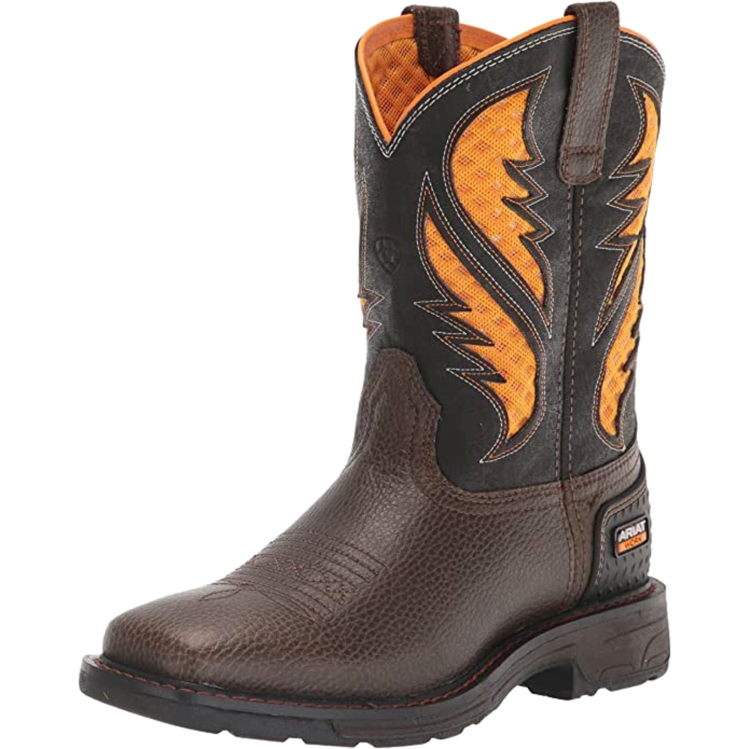 ARIAT Boys VentTEK Soft Toe Western Work Boot, Cocoa Brown