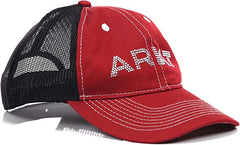 ARIAT Womens Rhinestone Adjustable Snapback Baseball Cap, Burgundy