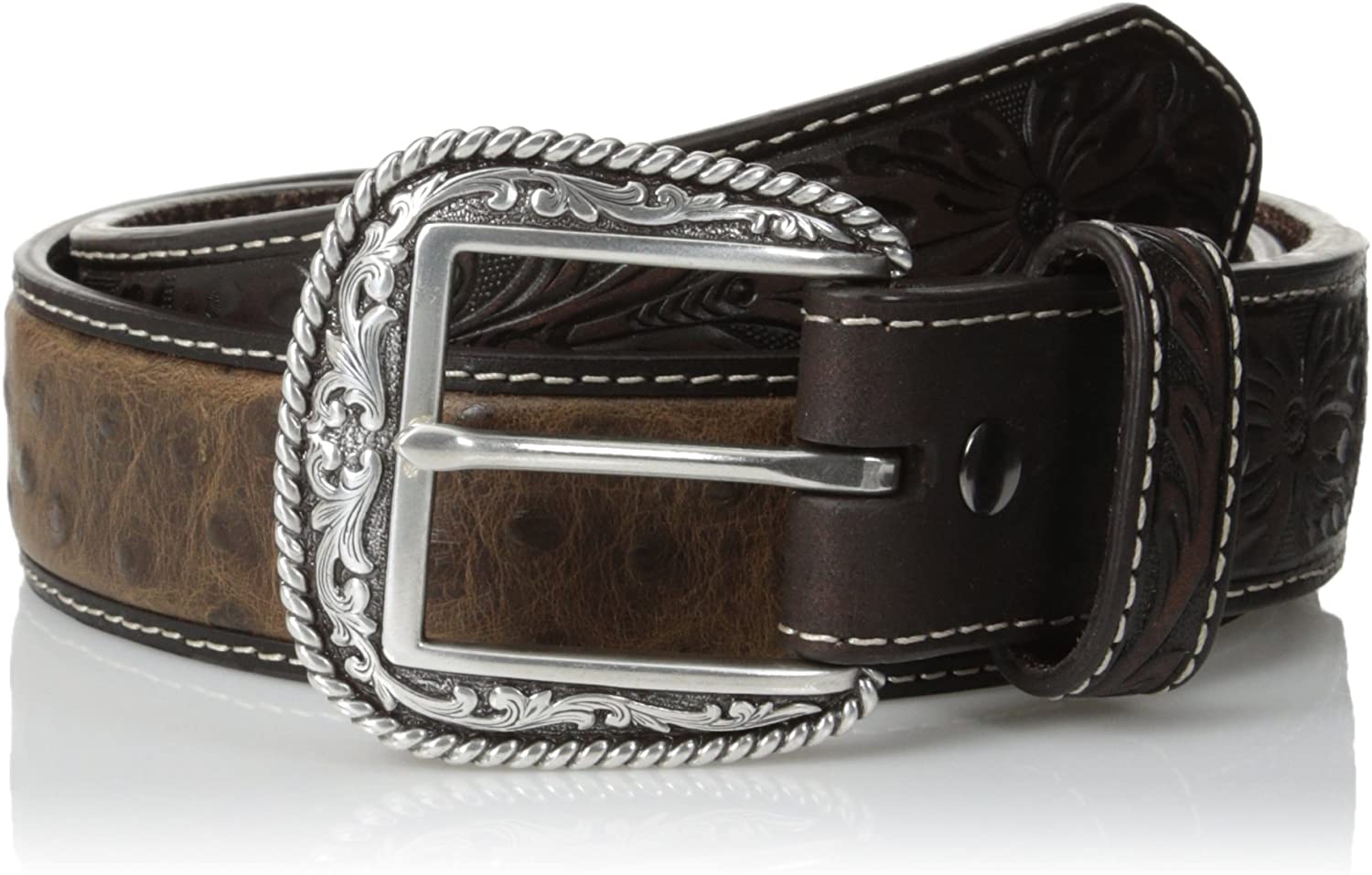 ARIAT Men's Western Belt Buckle - Floral Flag Pattern Cowboy Belt Buckle