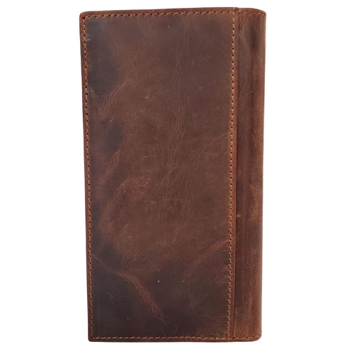 Ariat Mens Distressed USA Flag Leather Rodeo Wallet Checkbook Cover