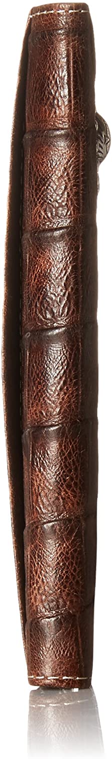 Ariat Mens Caiman Floral Over Circle Leather Rodeo Checkbook Wallet (Brown)