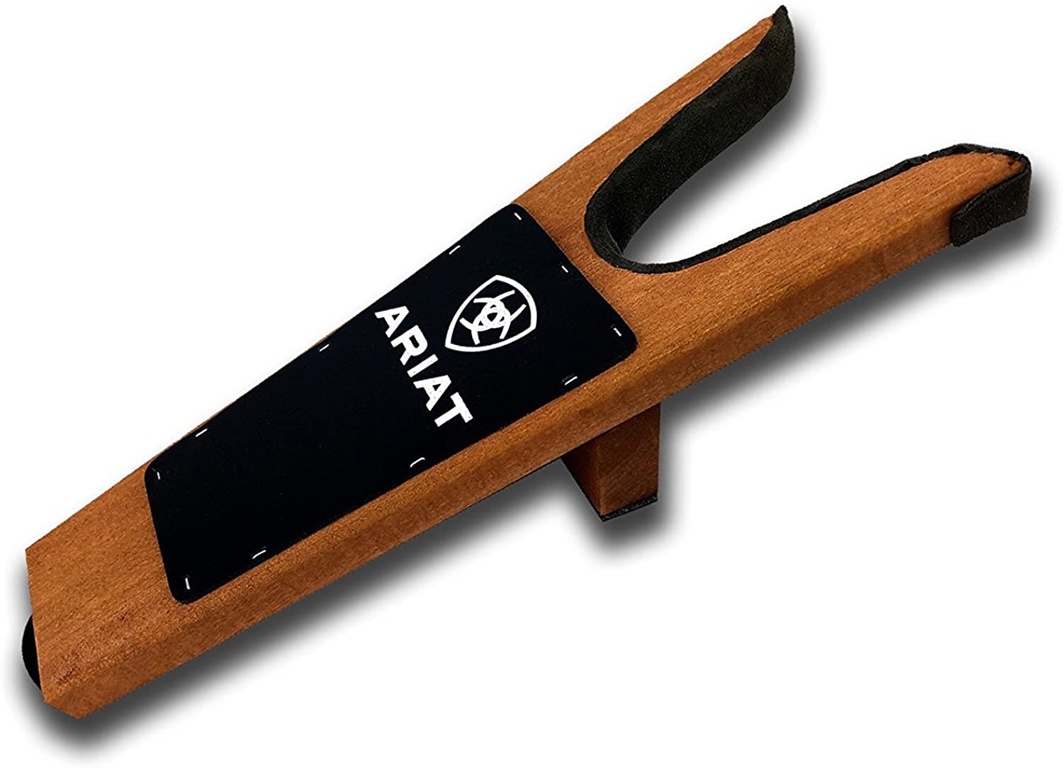 Ariat Stained Wood and Leather Boot Jack (Brown / Black, Small)