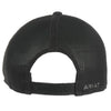 Ariat Mens Black with Grey Embroidered Logo Mesh Snap Back Cap