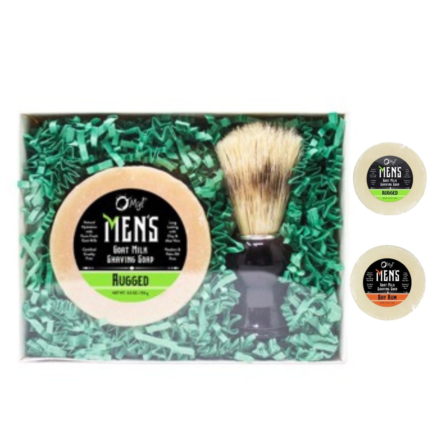 OMy! Men's Goat Milk Shaving Soap and Brush Gift Set