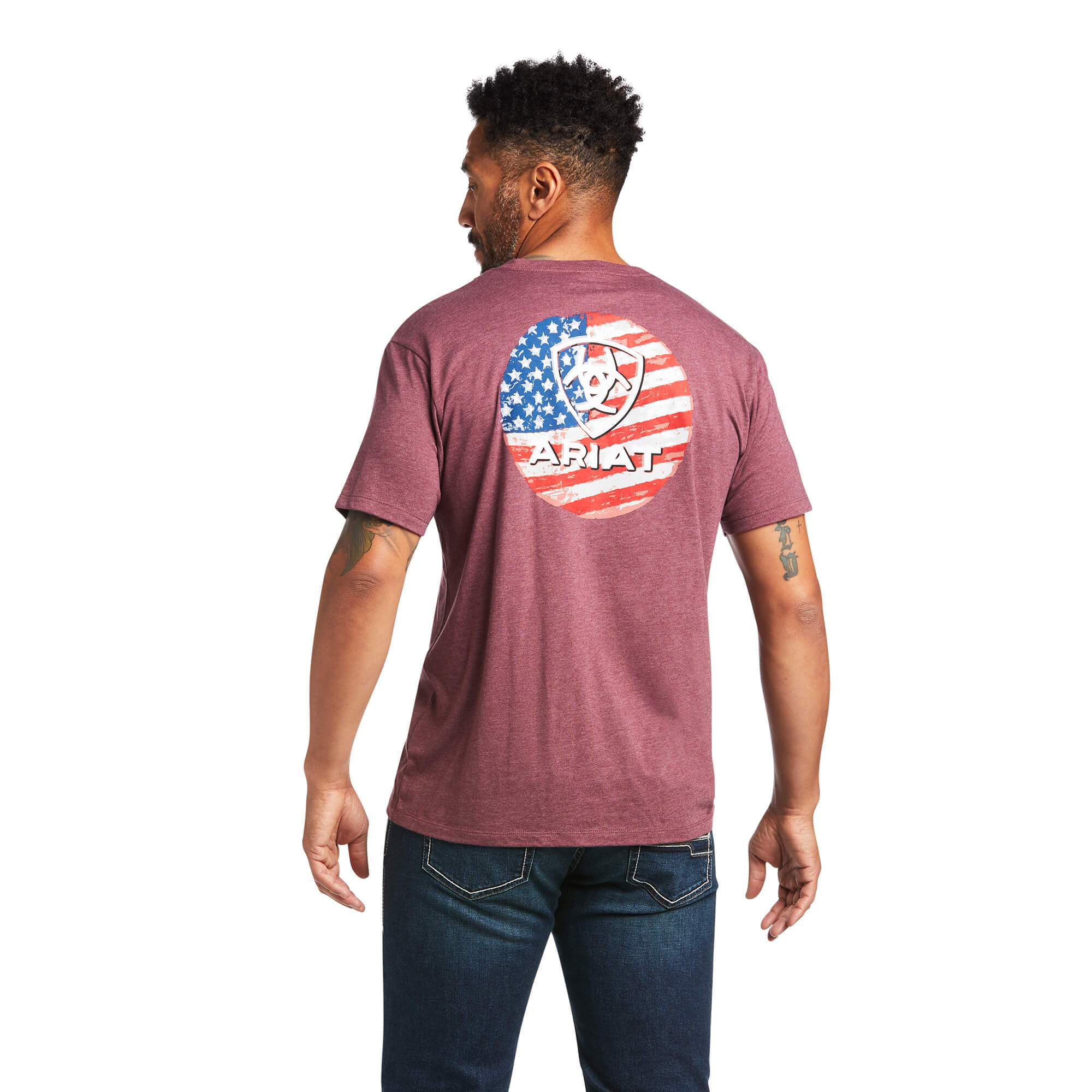 Ariat Mens Flag Circle Graphic Short Sleeve T-Shirt