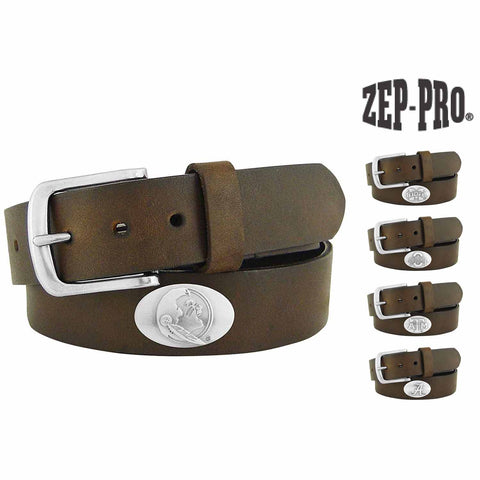 Nocona Mens Leather with Southwestern Fabric Belt, Brown, 36