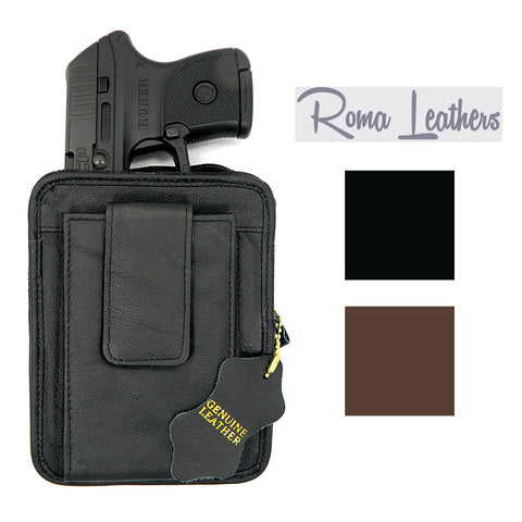 Roma Leathers Womes Cowhide Leather Concealed Carry Crossbody Purse