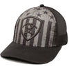 Ariat Men's USA Flag Adjustable Snapback Cap Hat, Grey