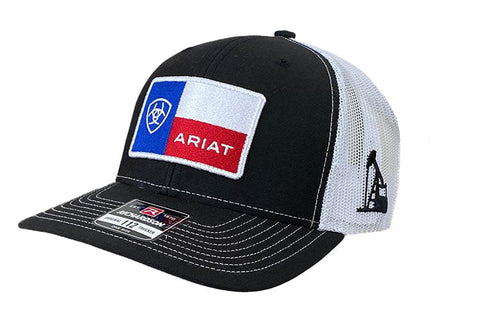 Ariat Mens Adjustable Hook And Loop Mesh Cap Hat (Black/Orange, One Size)