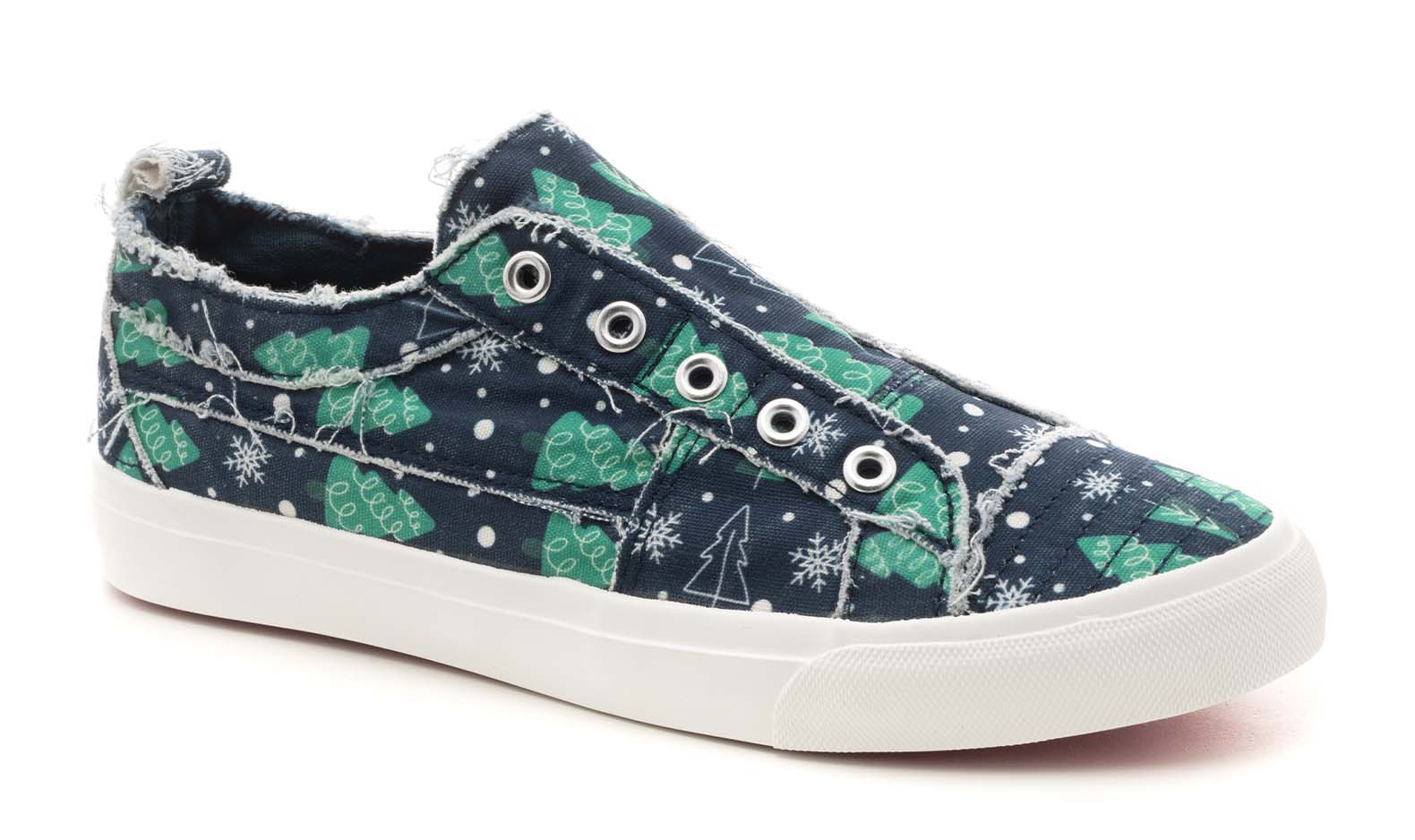 Corkys Womens Babalu Casual Slip On Fashion Sneaker, Holiday Prints