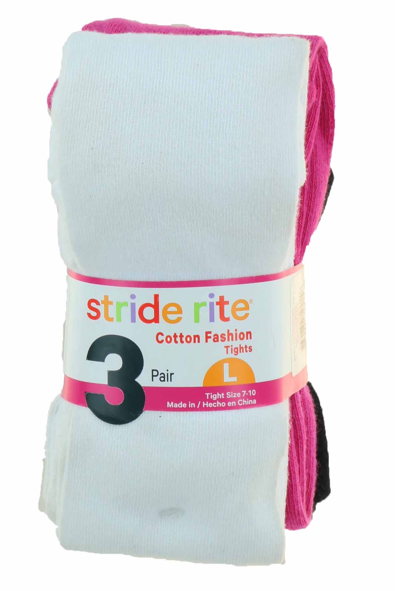 Stride Rite Girl's 3 Pack Cotton Fashion Tights/Leggings
