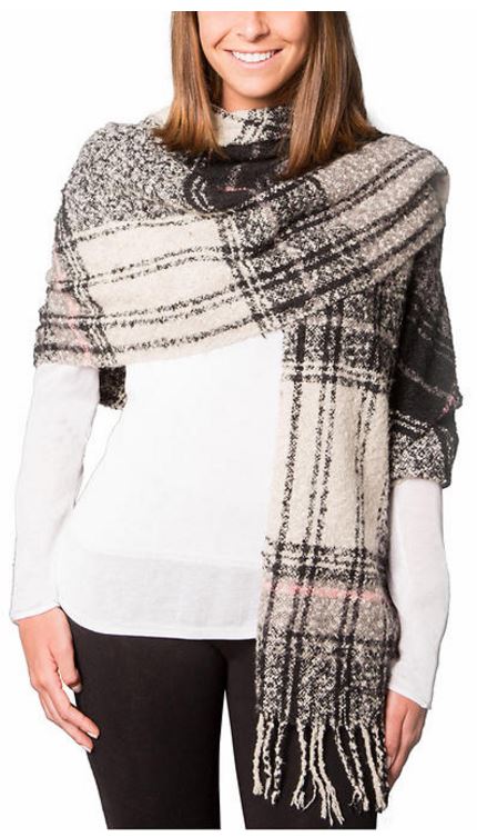 Emanual Geraldo Womens Oversized Plaid Blanket Scarf
