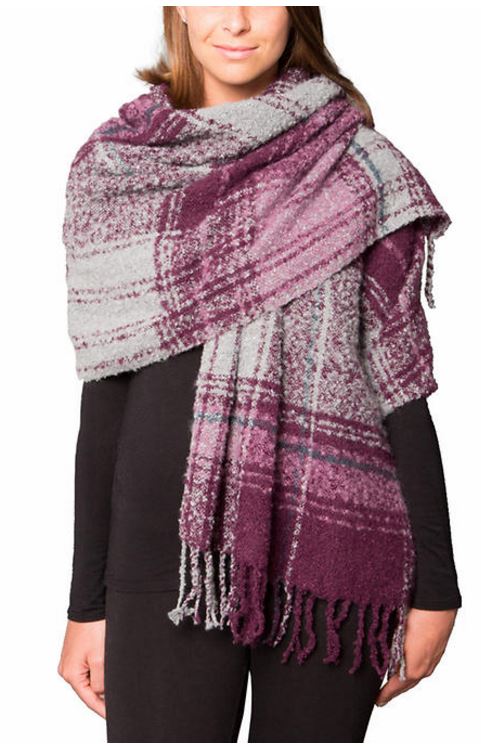 Emanual Geraldo Womens Oversized Plaid Blanket Scarf