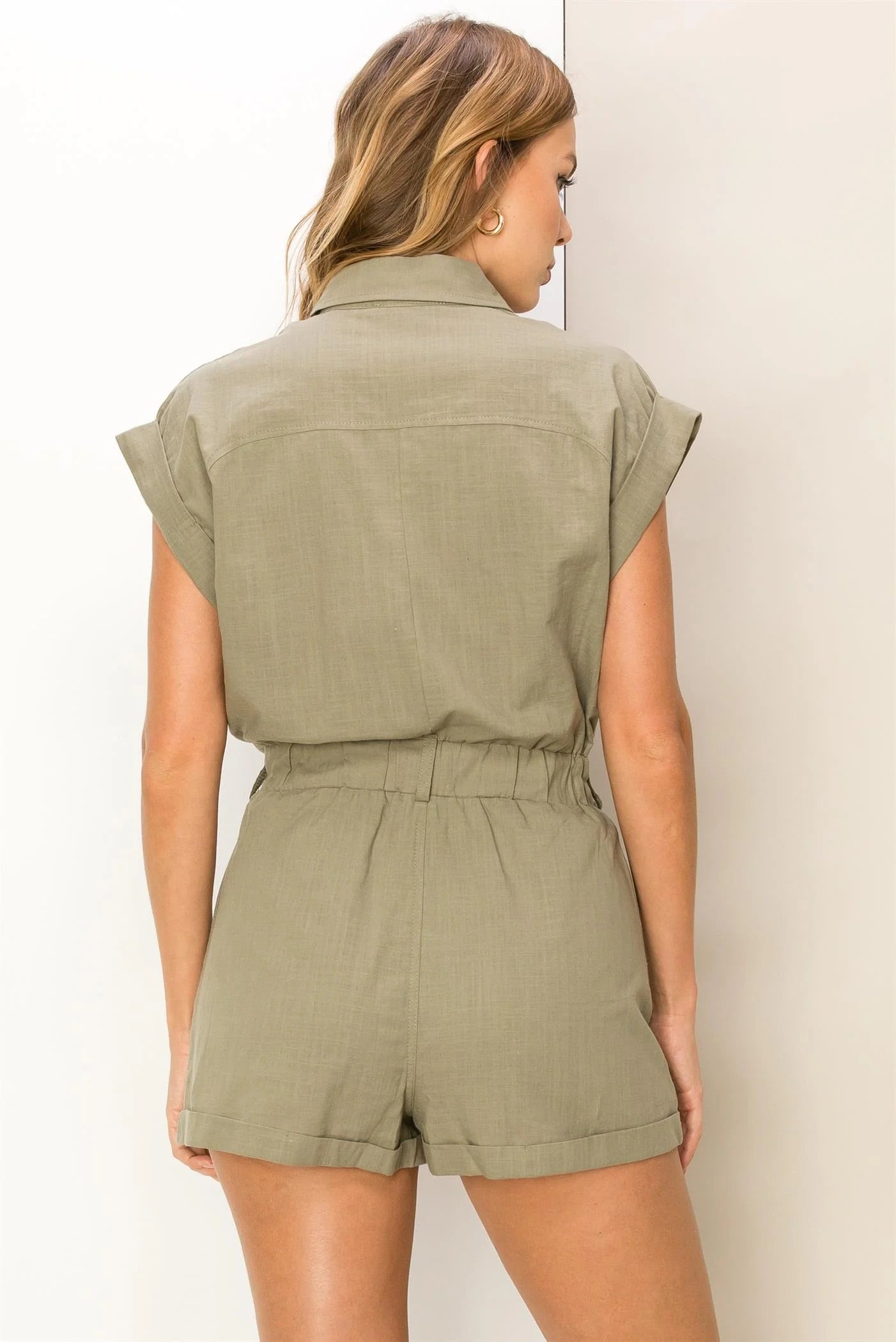 HYFVE Womens Sheer Attitude Button Front Romper