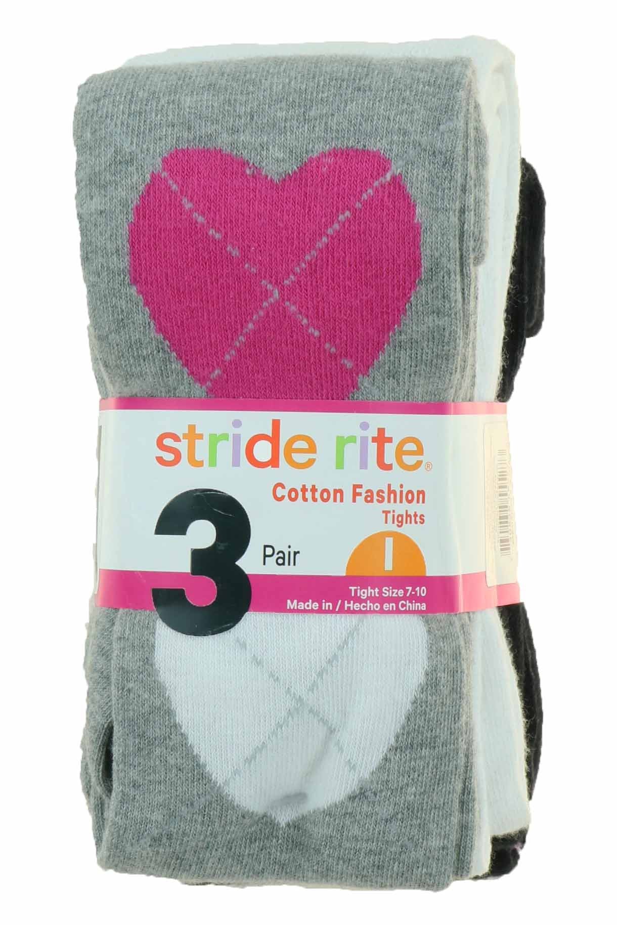 Stride Rite Girl's 3 Pack Cotton Fashion Tights/Leggings
