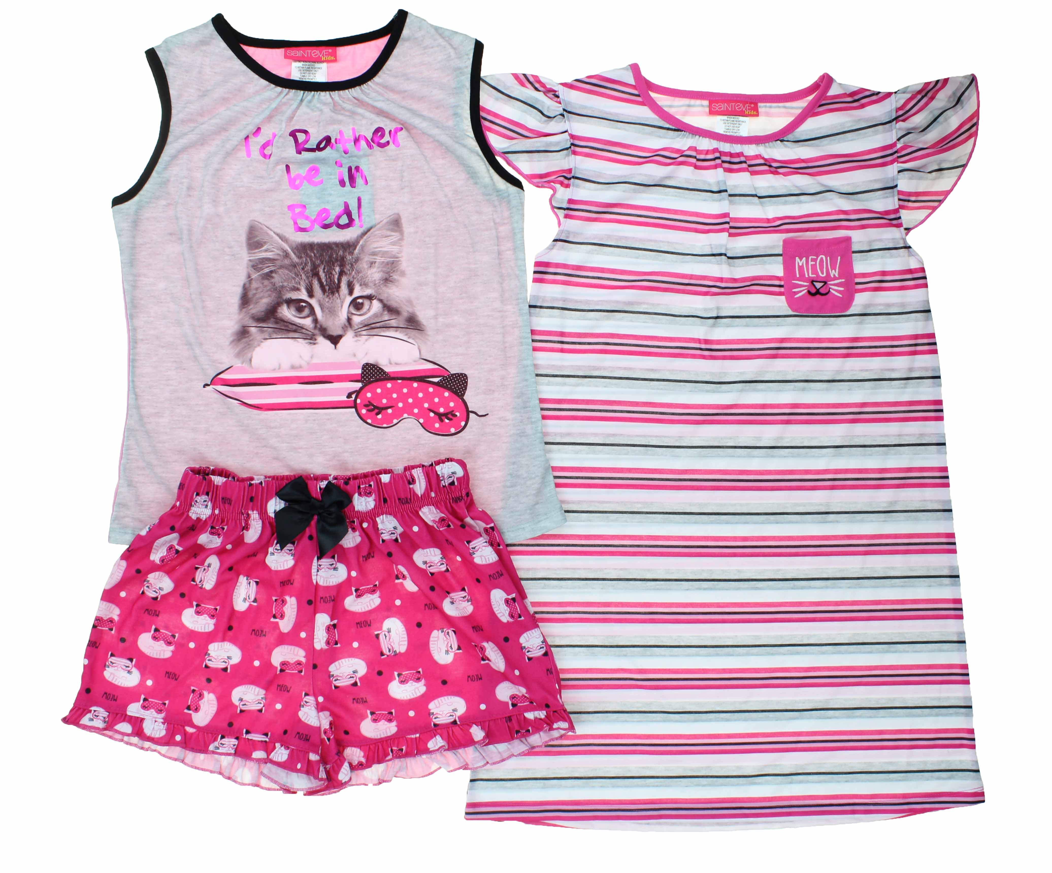 St. Eve Girls' 3-piece Sleep Pajama Set