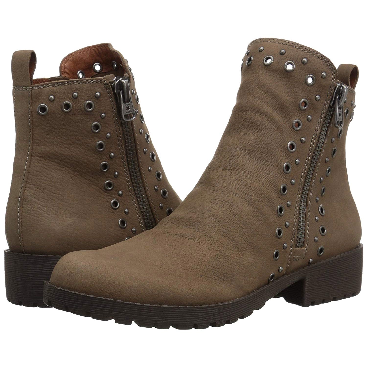 Lucky Brand Women's Hannie Grommet-Studded Booties (Brindle, 5M)