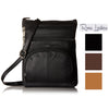 Roma Leathers Genuine Leather Multi-Pocket Crossbody Purse Bag