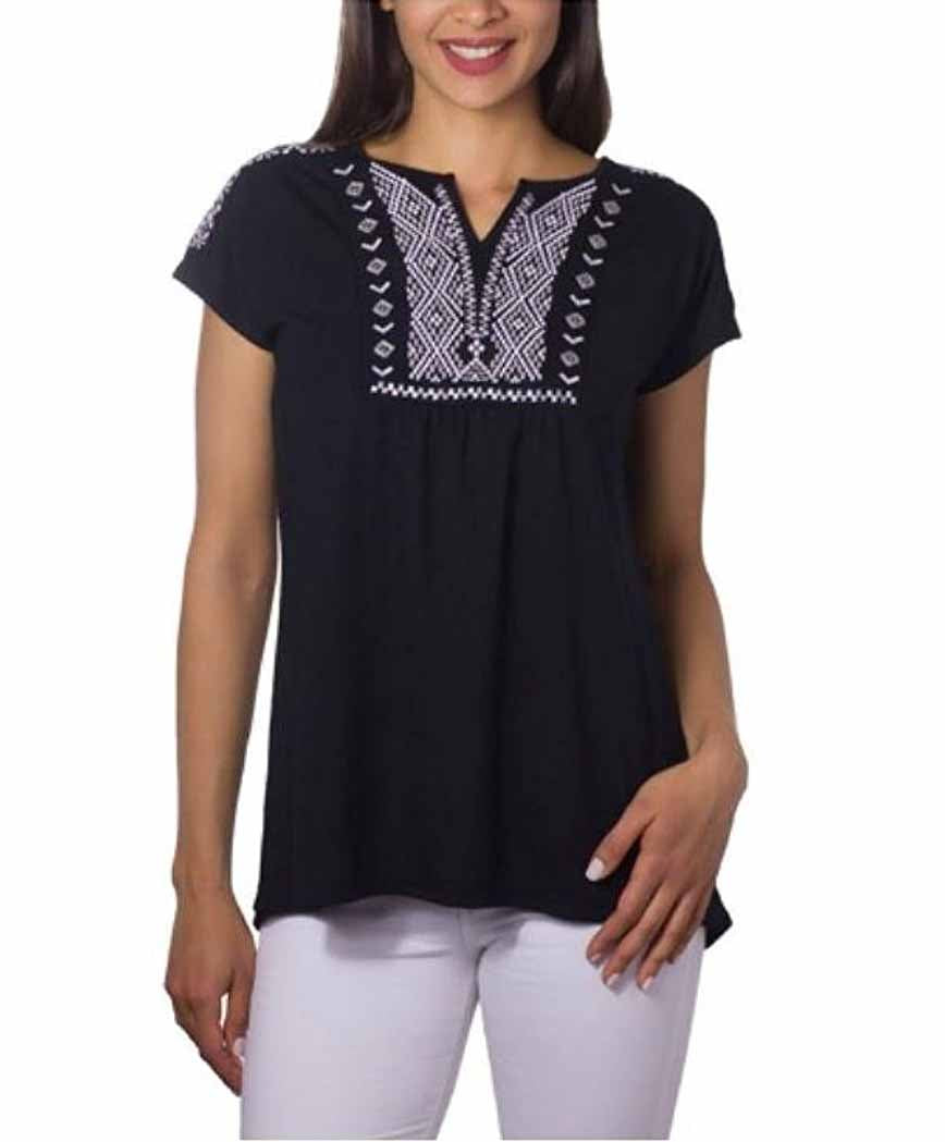 Micky London Womens Embroidered Blouse