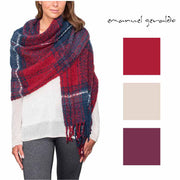 Emanual Geraldo Womens Oversized Plaid Blanket Scarf