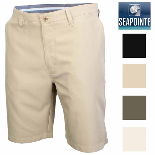 Seapointe Mens Sorbtek Moisture Wicking Lightweight Comfort Flat Front Shorts