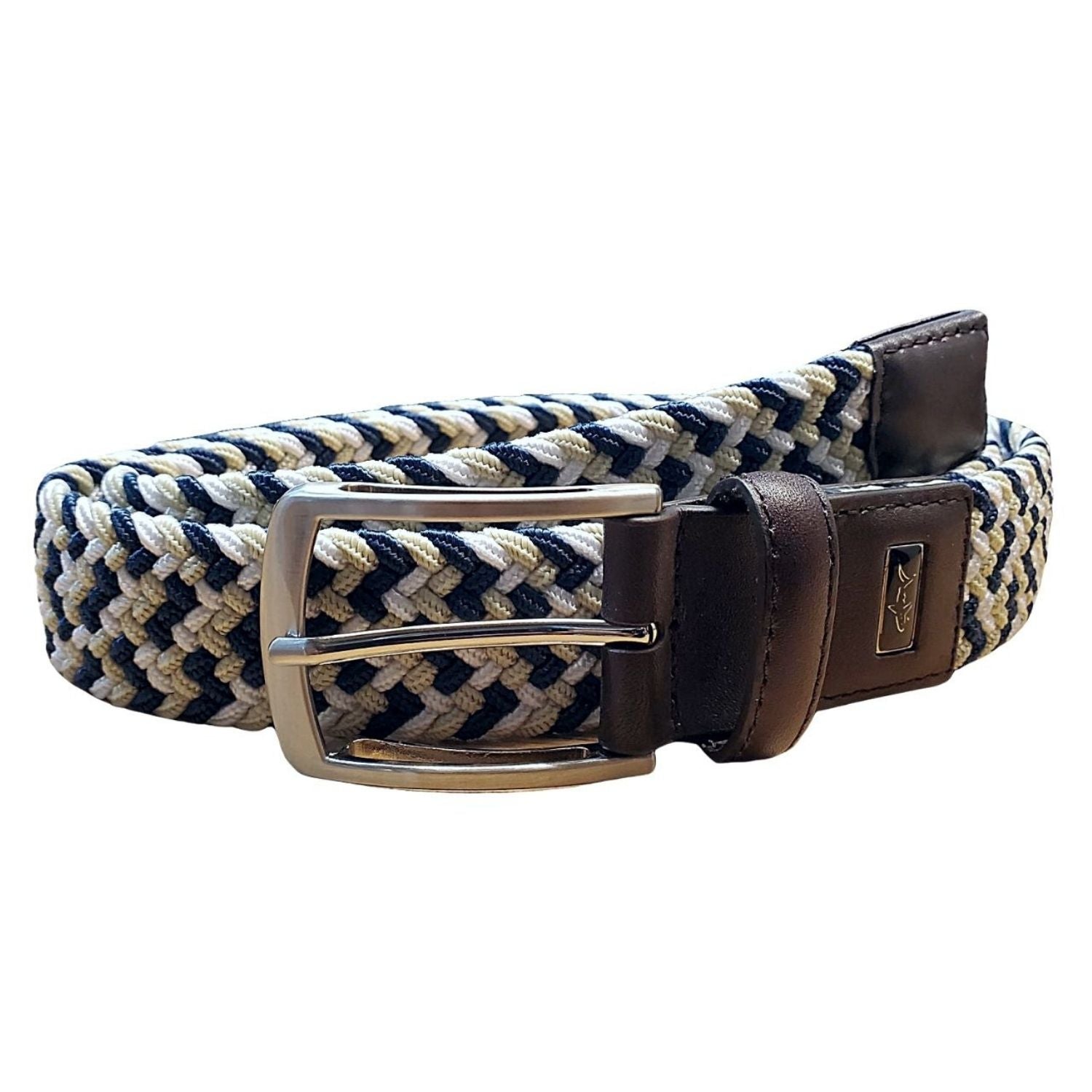 Greg Norman Mens Braided Multi Colored Stretch Golf Belt