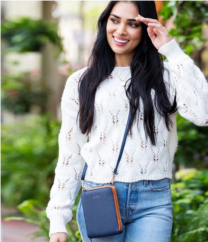 Kedzie, Best Little Bag, Saffiano Vegan Leather Crossbody Purse