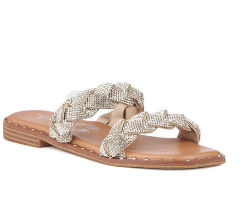 Very G Gypsy Jazz Womens Twisty Rhinestone Top Fashion Sandal