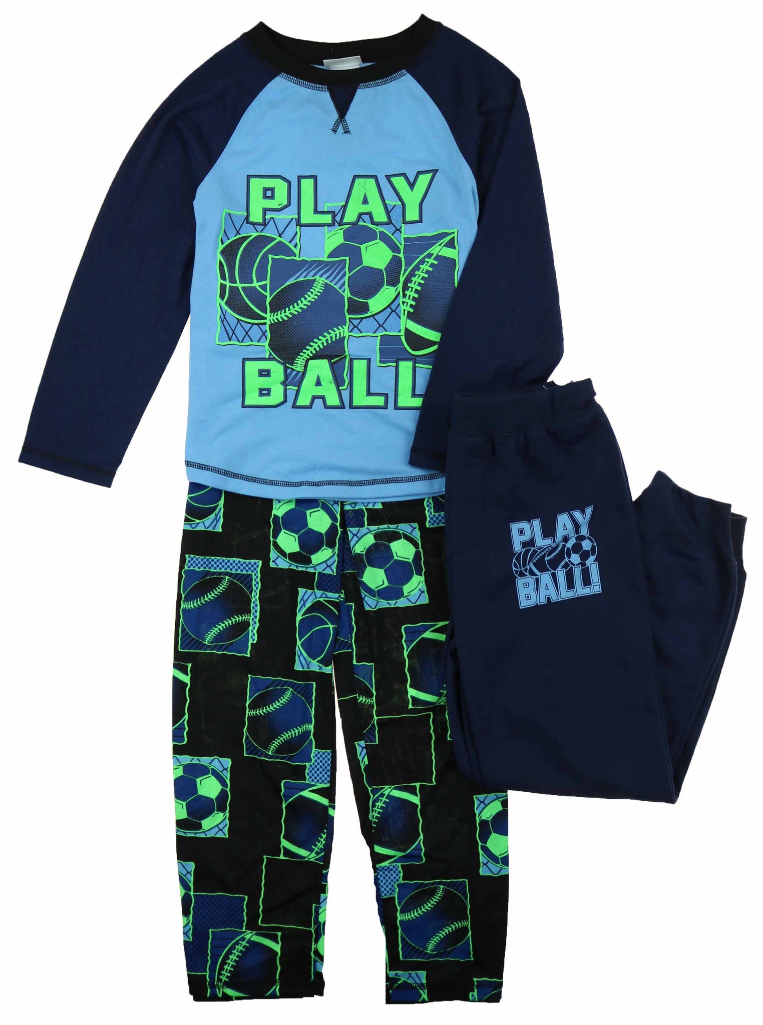 St. Eve Boy's 3 Piece Mix and Match Flame Resistant Pajama Sleep Set