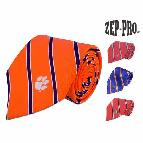 ZEP-PRO Mens NCAA Silk Striped Neck Tie