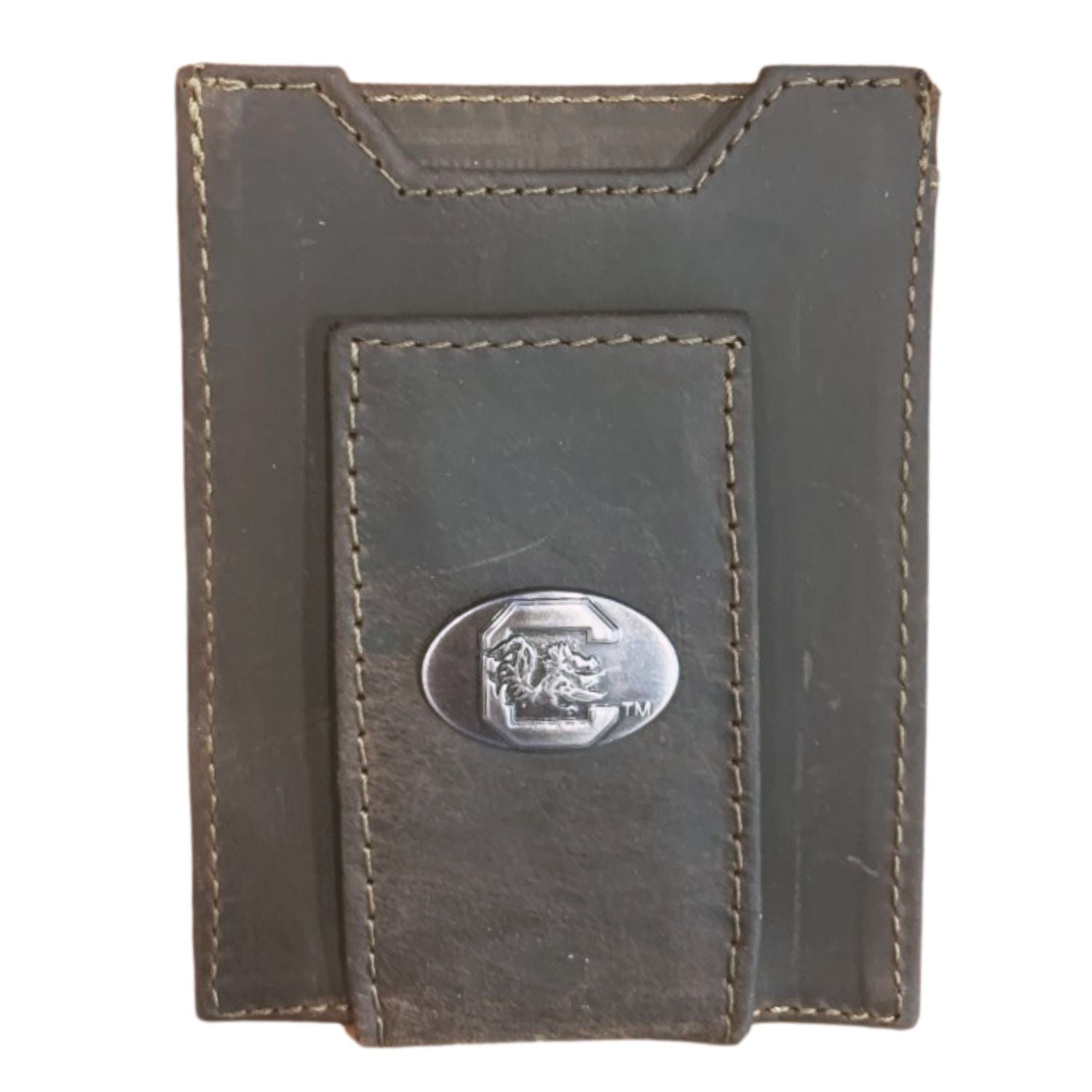 ZEP-PRO Mens Collegiate Crazy Horse Leather Front Pocket Wallet