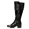 Corkys Womens Wyatt Leather Riding Boots with Crocodile Print Buckle Detail