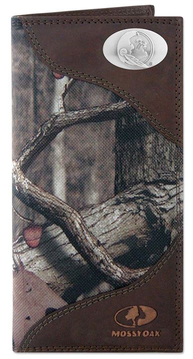 ZEP-PRO Mens Collegiate Mossy Oak Nylon/Leather Concho Wallet
