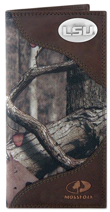 ZEP-PRO Mens Collegiate Mossy Oak Nylon/Leather Concho Wallet