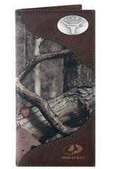 ZEP-PRO Mens Collegiate Mossy Oak Nylon/Leather Concho Wallet