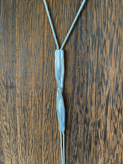 Lucky Brand Silver Long Rope Braid Necklace