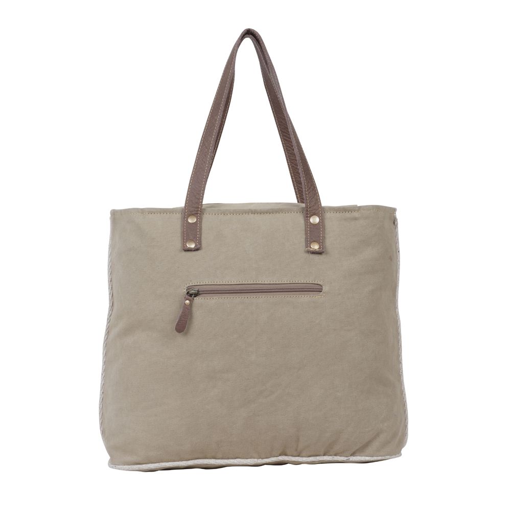 Myra Bag Edgy Star Canvas and Leather Tote Shoulder Bag