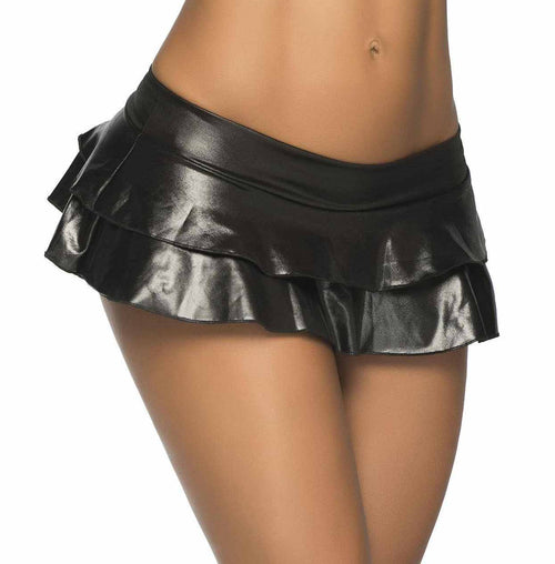Mapale Womens Sexy Lingerie Double Layered Low Rise Ruffle Skirt