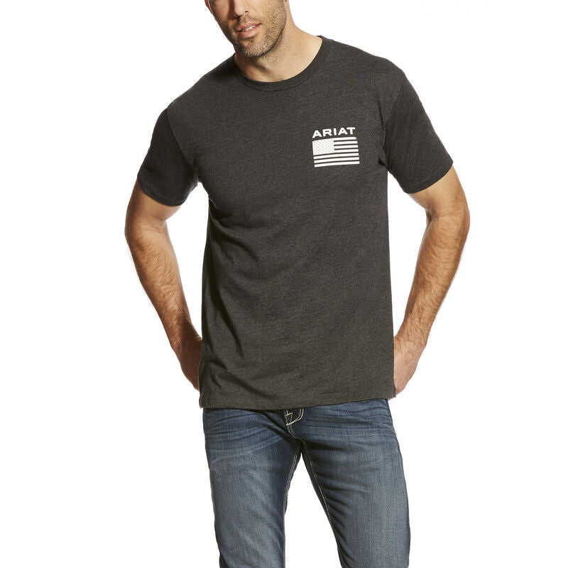 Ariat Mens Freedom Short Sleeve Crew Neck Cotton Tee Shirt