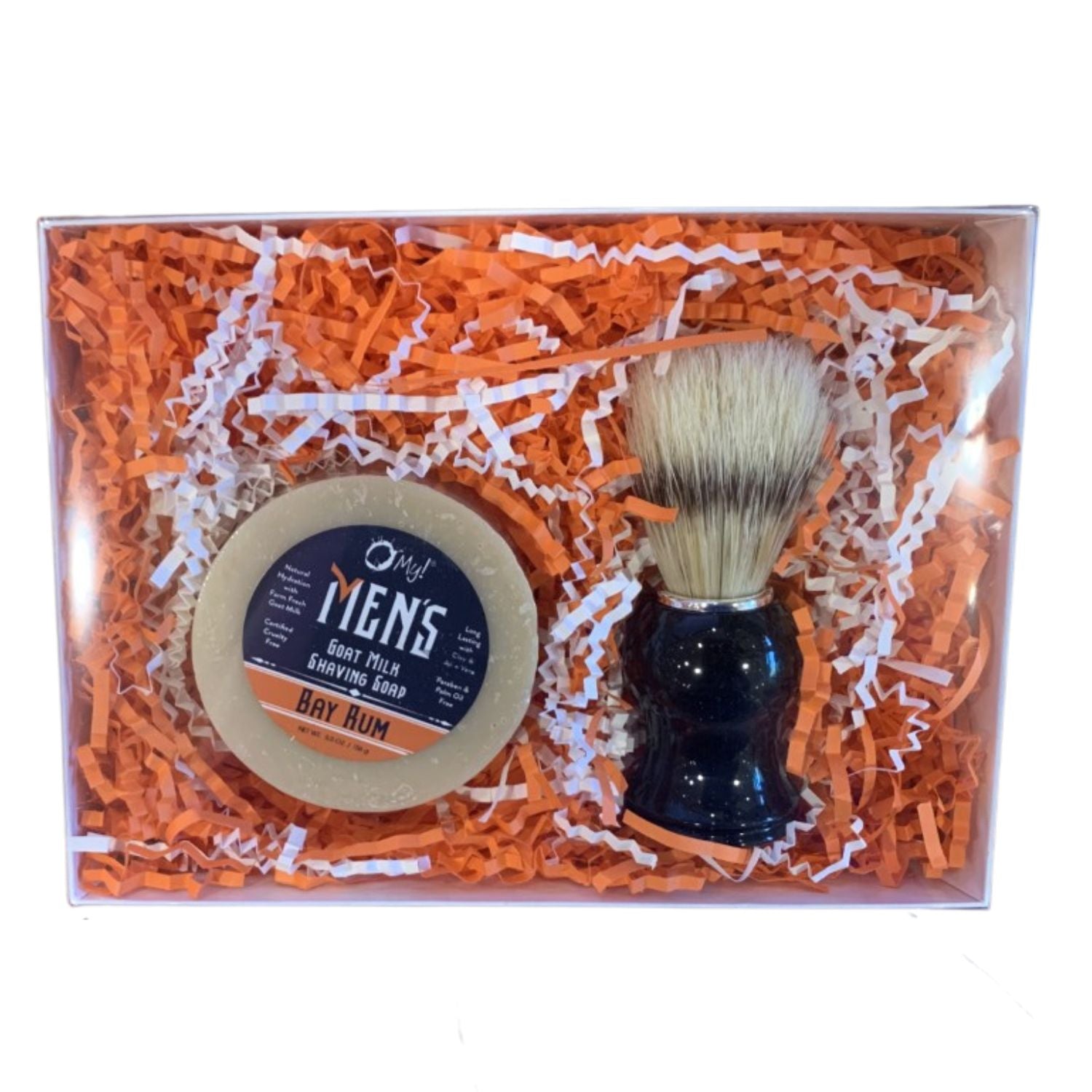 OMy! Men's Goat Milk Shaving Soap and Brush Gift Set