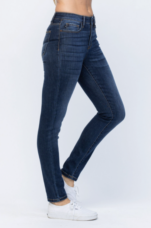 Judy Blue Womens High Rise Clean Relaxed Fit Denim Jeans