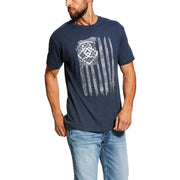 Ariat Mens Vertical Flag Graphic Print Short Sleeve T-Shirt