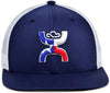 Hooey Mens Texican Adjustable Snapback Trucker Cap Hat, Navy/White
