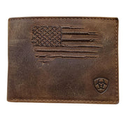 Ariat Mens Distressed USA Flag Leather Removable Passcase Wallet