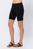 Judy Blue Womens Cuffed Bermuda Black Denim Shorts