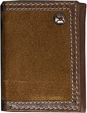 Hooey Mens Roughout Leather Tri-Fold Wallet (Tan/Brown)