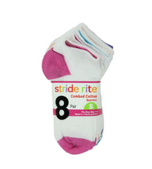 Stride Rite Girls Combed Cotton Quarters Socks-8 Pack