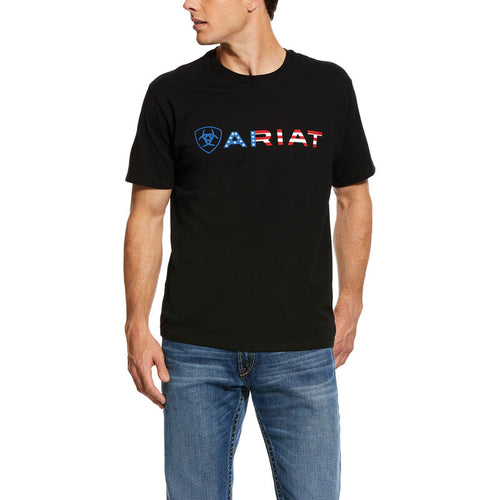 Ariat Mens USA Wordmark Short Sleeve T-Shirt
